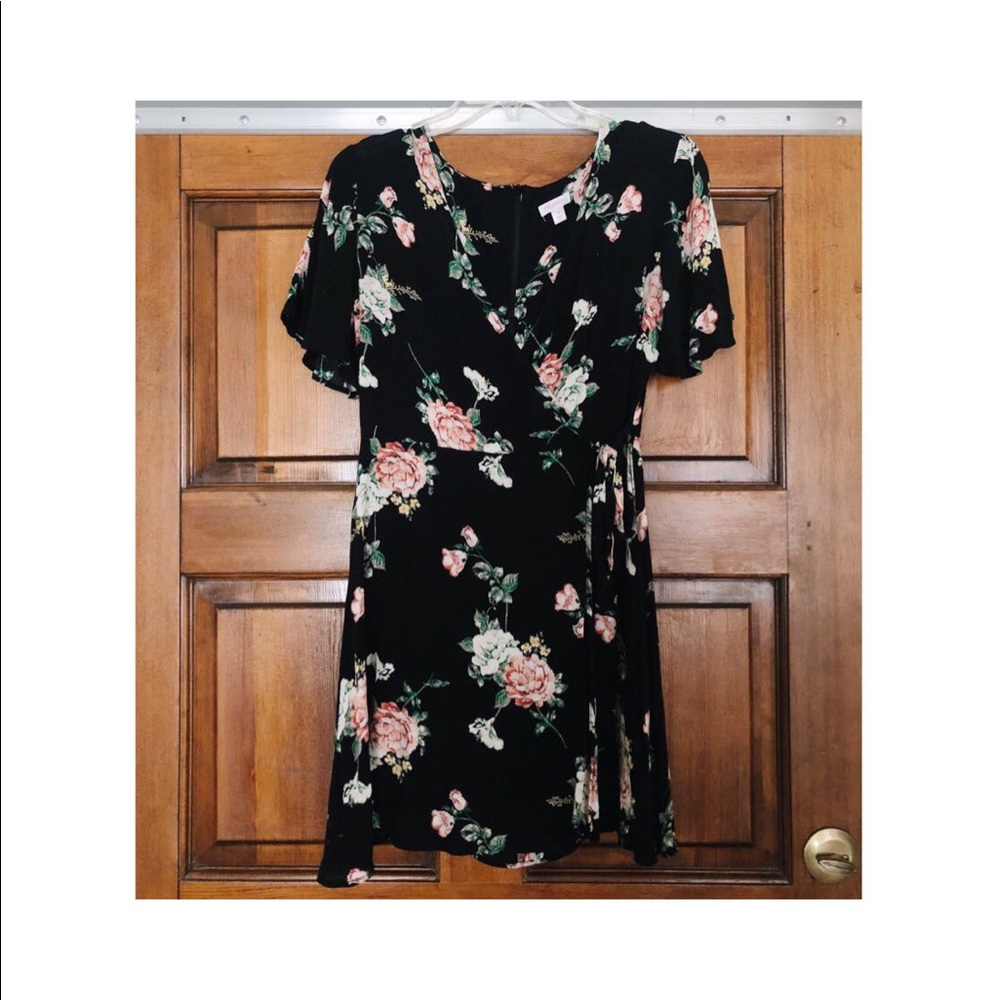Mini Floral Wrap Dress